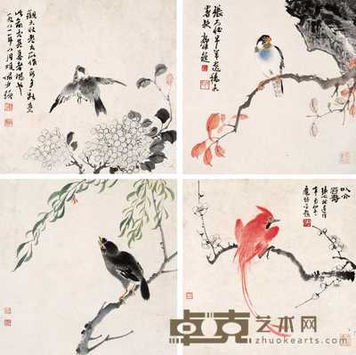 张大壮 1976年作 花香鸟语 镜心 32.5×32.5cm